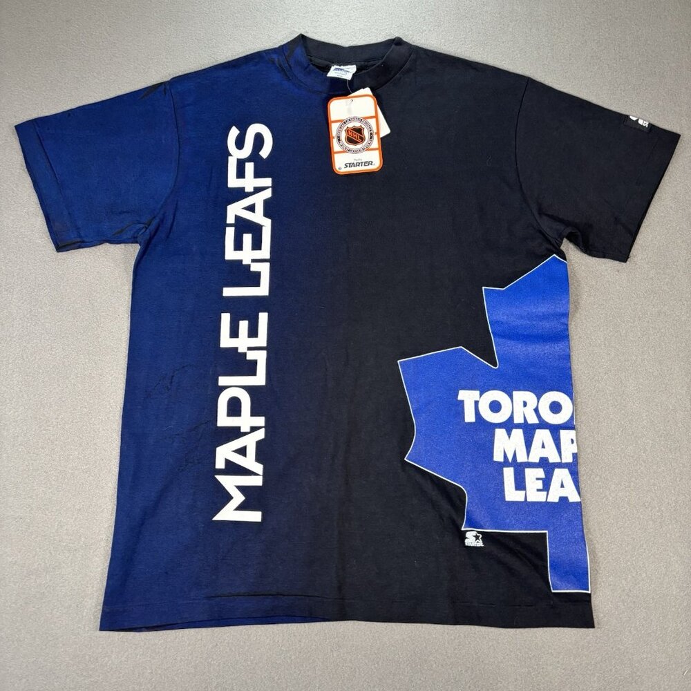 NWT Vintage Starter Toronto Maple Leafs NHL T-Shirt Hockey Mens M‎ Single Stitch
